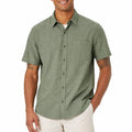 Chemise homme taille M vert kaki manches courtes tissu texturé style décontracté