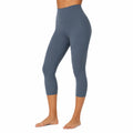 Legging de sport femme S bleu ardoise taille haute extensible coupe 7/8