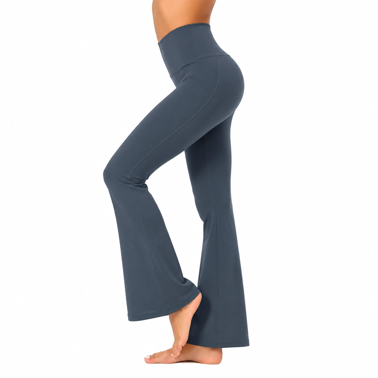 Pantalon de sport évasé taille S bleu marine taille haute extensible