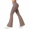 Pantalon évasé femme taille S en tissu extensible taupe à taille haute pour sport