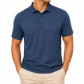 Polo homme taille M en maille bleu marine à manches courtes style décontracté