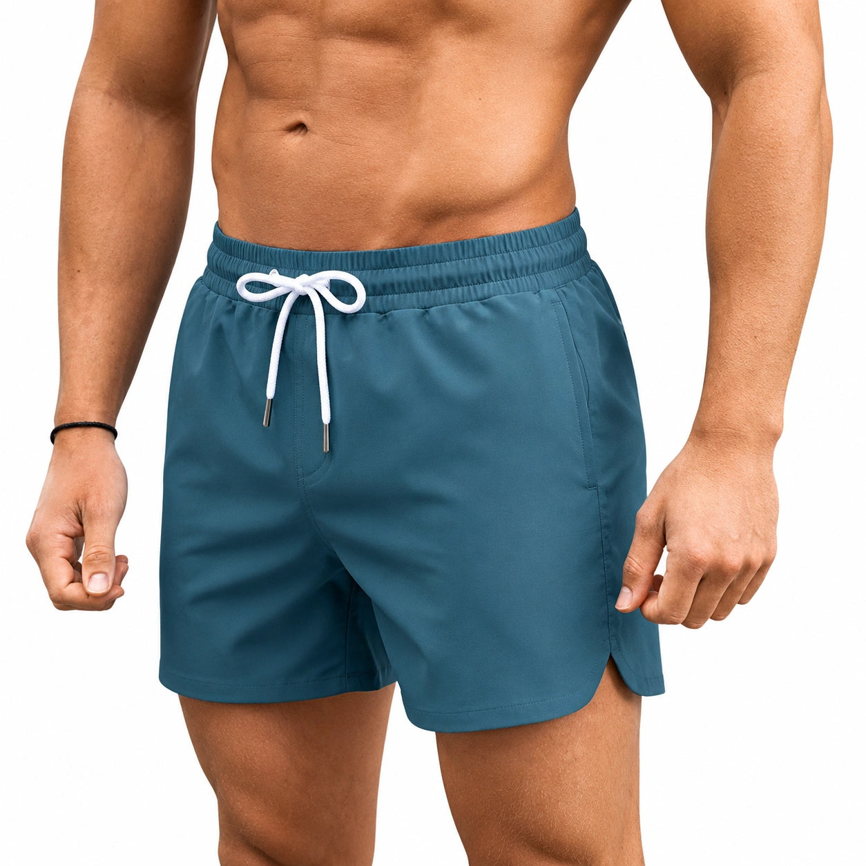 Short de bain homme XL bleu synthétique à taille élastique