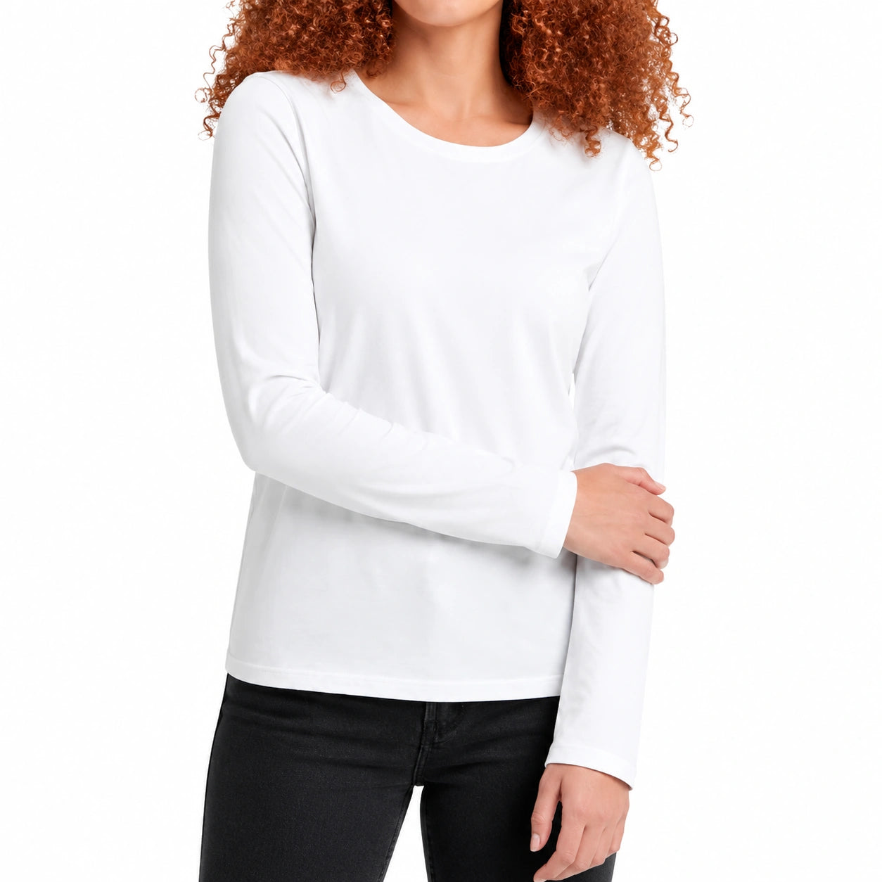 T-shirt femme taille M blanc à manches longues style basique