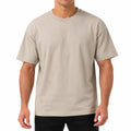 T-shirt homme M beige en tissu à manches courtes coupe ample